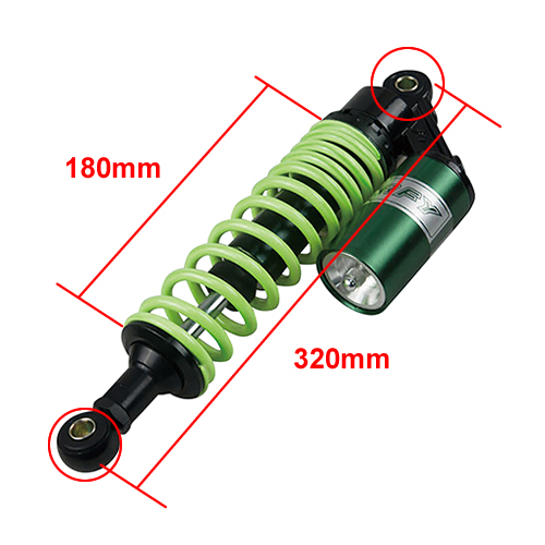 リアサスペンション タンク 320mm グリーン - バイク
