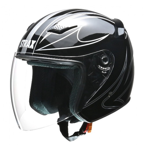 セキュリティ・セーフティ STRAX SJ-9 STRAX(ストラックス) SJ-9 ジェットヘルメット ブラック L - バイク