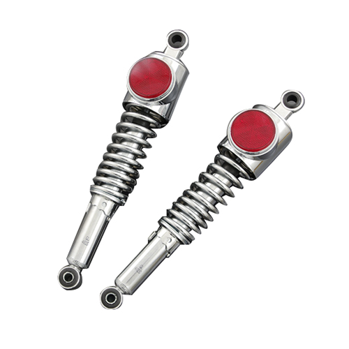 Zタイプ リアサス メッキ350ｍｍ /リア サスペンションZ1 Z2 リアショック STDタイプ 純正型 350mm レッド/クロームメッキリム Z1