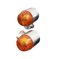 Z1/Z2タイプ ウインカー&ステーセット スモークレンズ 漆黒メッキ - バイク