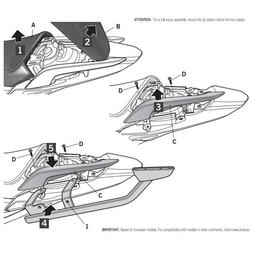 トップマスターフィッティングキット NC750S(16-20)/NC750X(16-25