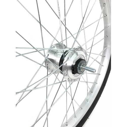 完組】前輪リム 20×1.75 (36H) ハブダイナモ付(E2端子) アルミリム