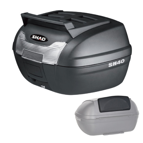 SH40 CARGO トップケース 無塗装ブラック バックレスト   SHAD… セット品】SH40 CARGO トップケース 無塗装ブラック バックレスト