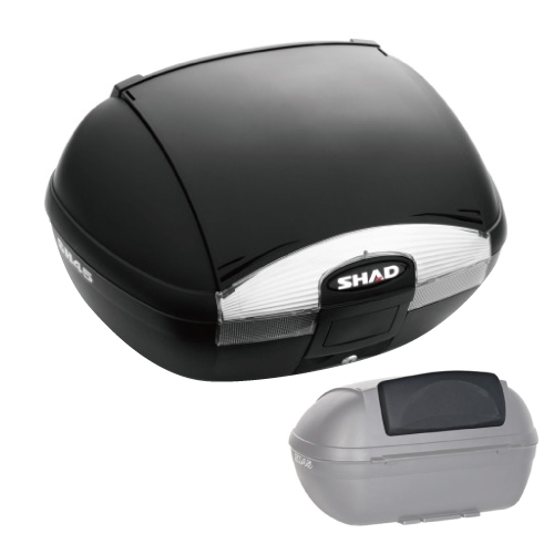 セット品】SH45 トップケース 無塗装ブラック バックレスト セット 