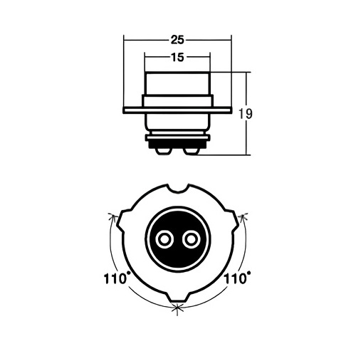 すけはち出品 14-0348 バルブ 1個 T15 P15d-25-3 モペッド球 12V40/40W