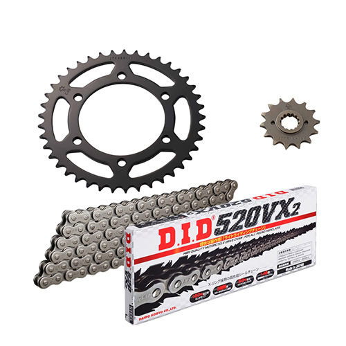 チェーン&前後スプロケット スチール 3点交換セット バリオス - バイク