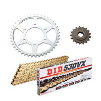 チェーン&前後スプロケット シルバー 3点交換セット ZRX1200R(01-08