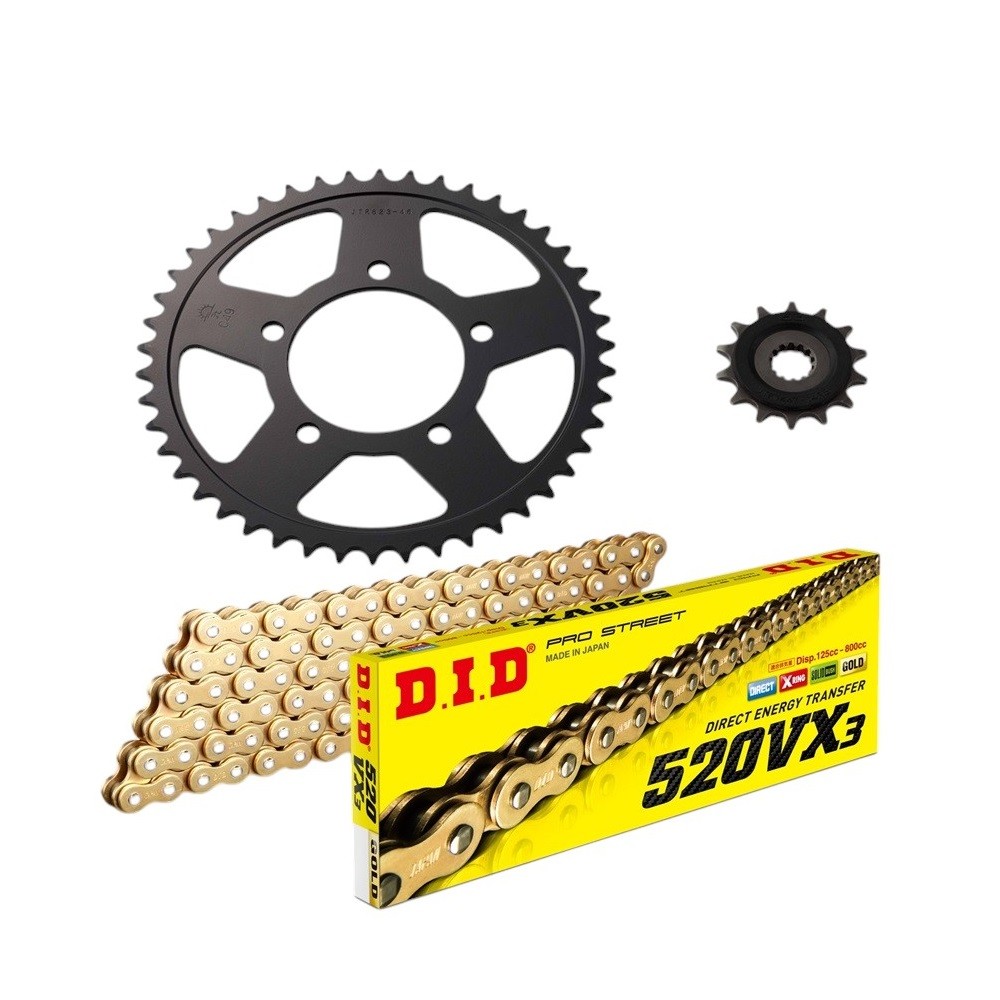 チェーン&前後スプロケット ゴールド 3点交換セット GSR250/S/F - バイク