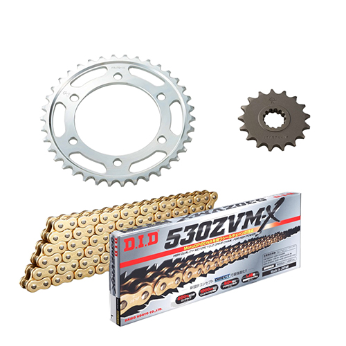 チェーン&前後スプロケット ゴールド 3点交換セット XJR1300/XJR1200