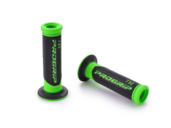 スーパーバイクグリップ#732 耐震GEL 125mm 貫通 ブラック/グリーン