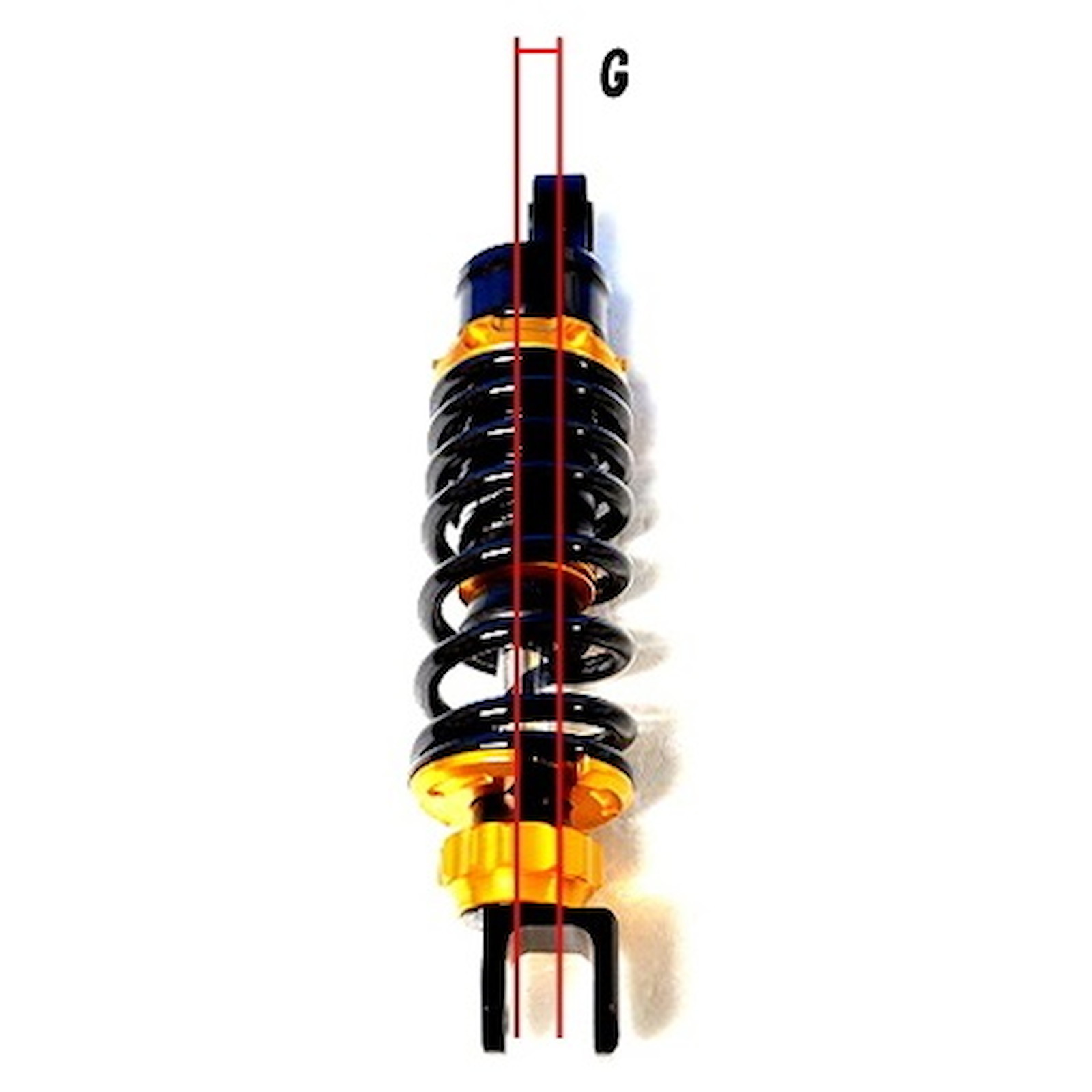 スーパーショック2 減衰調整付 レッド 230mm - バイク