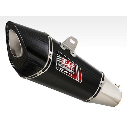 KTM ヨシムラスリップオンマフラー R11風 焼色付き カーボンエンド Slip-On R-11 サイクロン 1エンド EXPORT SPEC 政府認証(ヒートガード