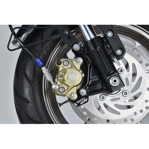 ぽ*ん様 ブレーキキャリパー　サポート　モンキー　ダックス　シャリー Fキャリパーサポート BLK ブレンボ2P/84mm MONKEY125 - バイク