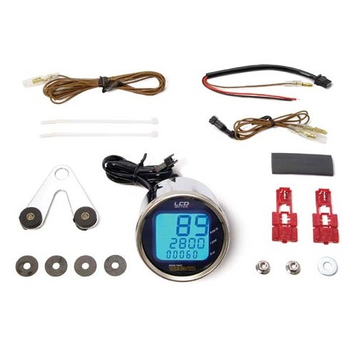 ラージLCDアルファスピード/タコメーター 12Vモンキー/ゴリラ - バイク