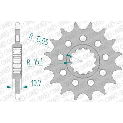 AFAM フロントスプロケット 520-16 ドライブスプロケット フロント スチール 520-16T 21611-16 - バイク