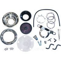 クリアキン　ハイパーチャージャー　CVキャブ　エアクリーナー　ツインカム　ダイナ ハーレーにハイパーチャージャーエアクリーナーを取り付ける