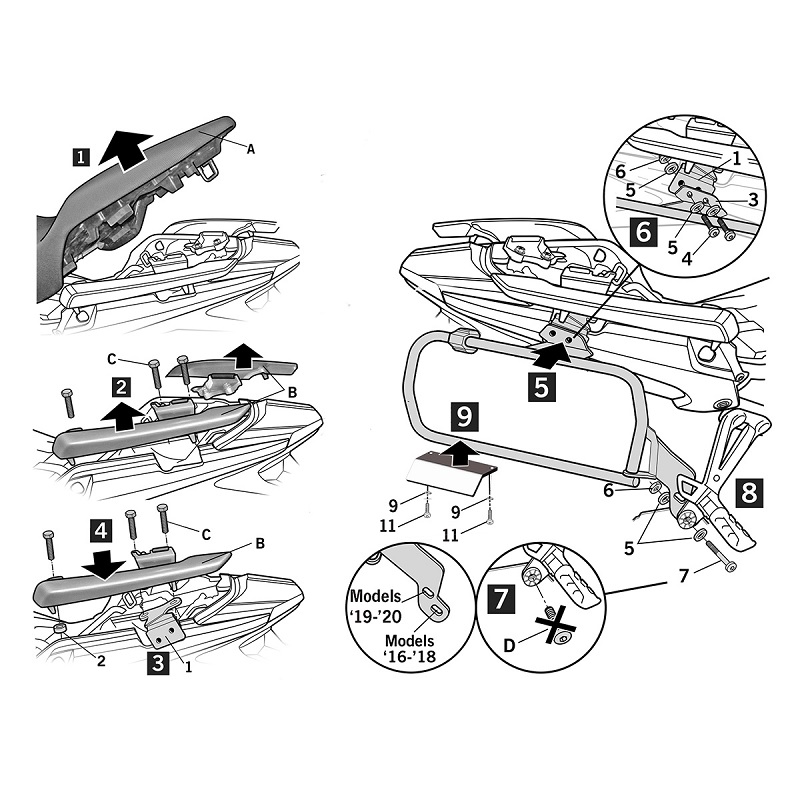 4Pシステムフィッティングキット NX400(24-25)/400X(13-23) - バイク