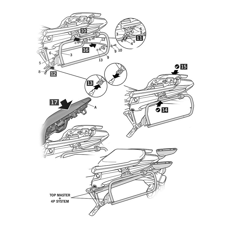 4Pシステムフィッティングキット NX400(24-25)/400X(13-23) - バイク