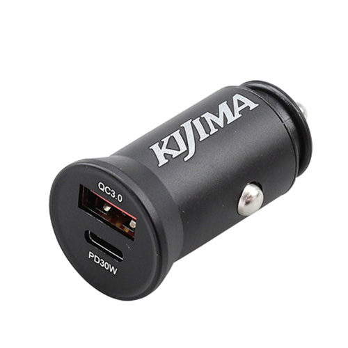 USB変換アダプター シガーソケット→USB TYPE-C&TYPE-A - バイク