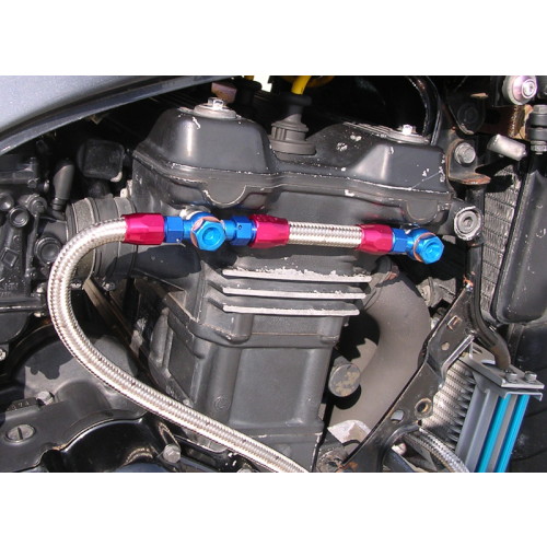 GPZ900R シリンダーヘッドバイパスキット ブルー/レッド ストレート/前