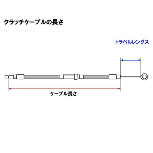 026144 78in クラッチケーブル ブラック 08y- ツアラー用 - バイク