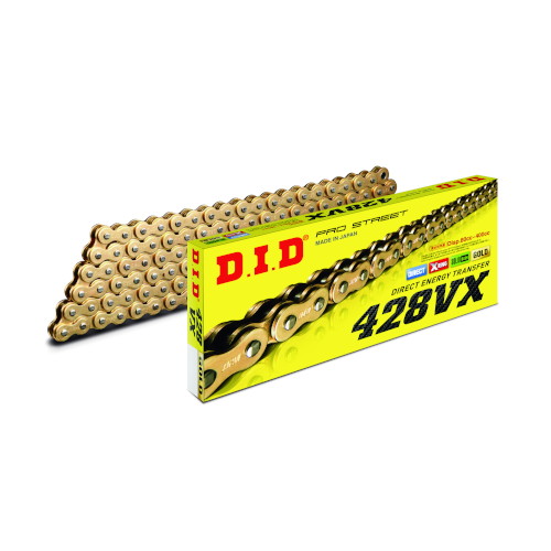 VXシリーズチェーン 428VX-86L FJ(軽圧入クリップ) ゴールド - バイク