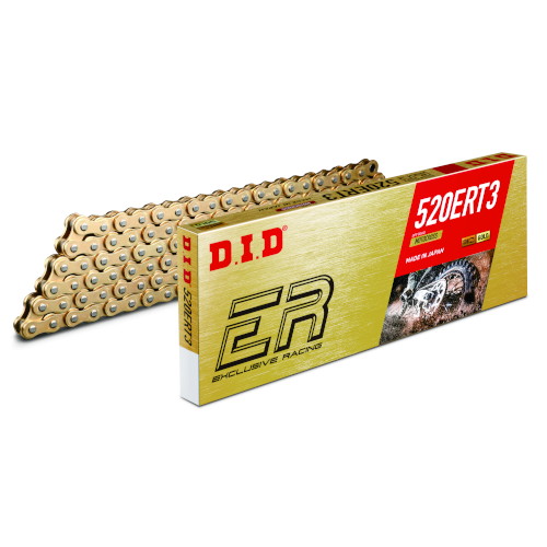 レース用チェーン ERシリーズ 520ERT3-112L ZJ(カシメ) ゴールド - バイク