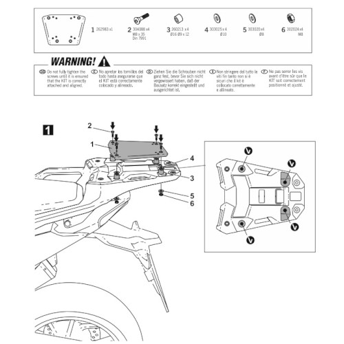 トップケースTOP MASTER FITTING KITS ベースプレート付属 トップマスターフィッティングキット X-ADV(21-26)/NT1100(21-24
