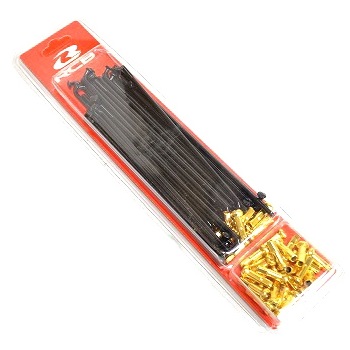 リム専用スポーク 120-9 ブラックスポーク/ゴールドニップル 36セット