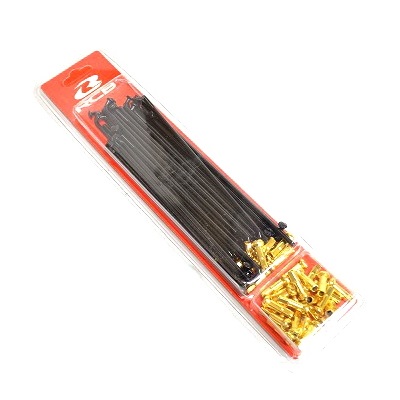 リム専用スポーク 184-9 ブラックスポーク/ゴールドニップル 36セット