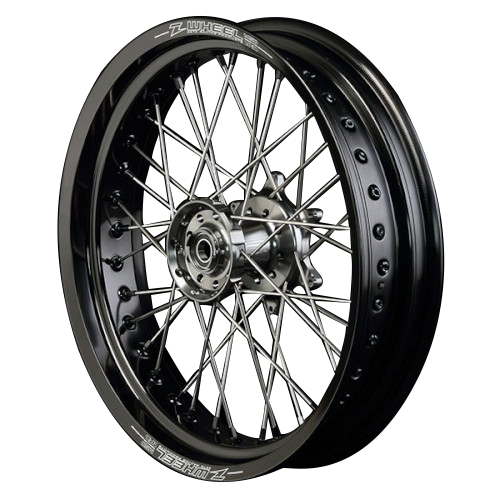 鍛造アルミ ホイール 350-17 黒 KN企画 ライブDIO-ZX ［AF35］ 鍛造アルミホイール前後セット