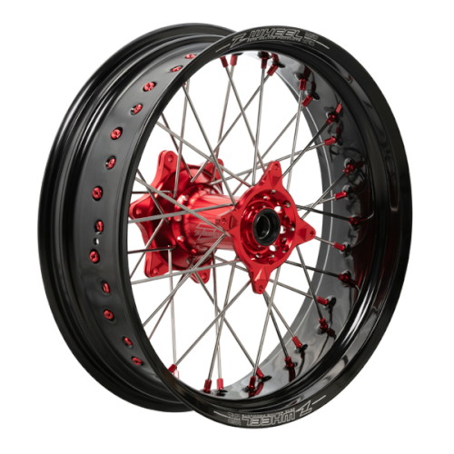 CRF250R 450R 17インチ　ワイドリム　前後ホイール　モタード AR1モタードホイールキット レーサー リア 4.50×17 レッド/ブラック