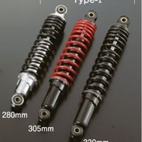 リアショック Type-2 305mm ブラック/ブラック 2本入 - バイク