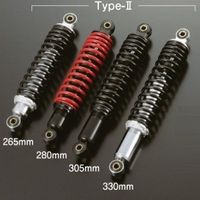 リアショック Type-2 330mm メッキ/ブラック 2本入 - バイク