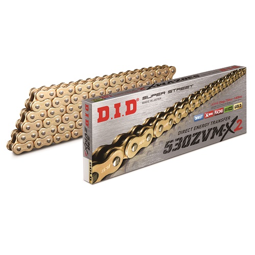 ZVM-X2シリーズチェーン 530ZVM-X2-110L ZJ(カシメ) ゴールド - バイク