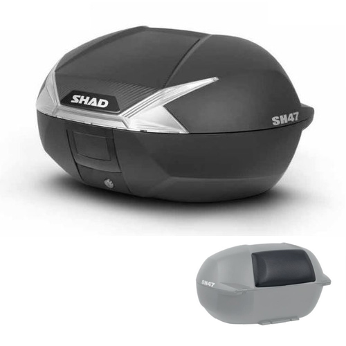 セット品】SH47 トップケース ホワイト カーボン バックレスト セット