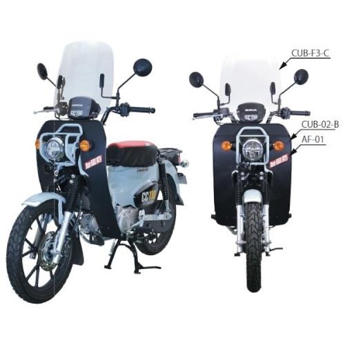 CUB-02-B クロスカブ110(JA60) AFレッグ風防 モール色ブラック - バイク