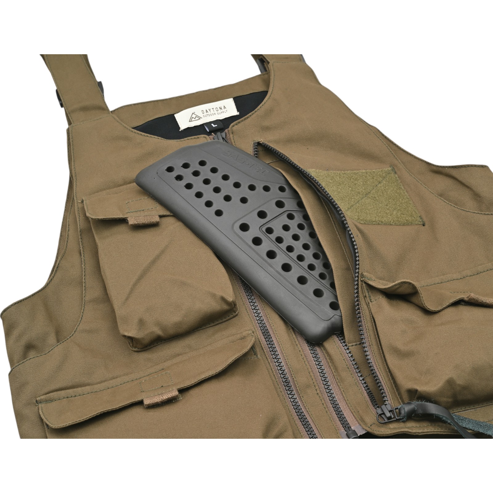 アウトドアベスト プロテクター付き カーキ Mサイズ - バイク