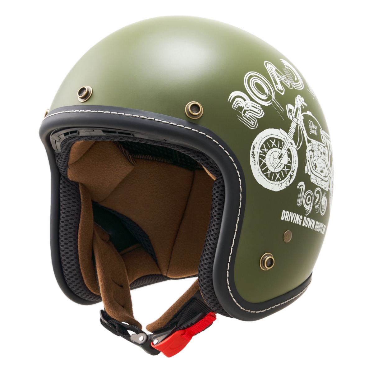 オープンジェットヘルメット MCJ5 ROAD FORK マットオリーブ M - バイク