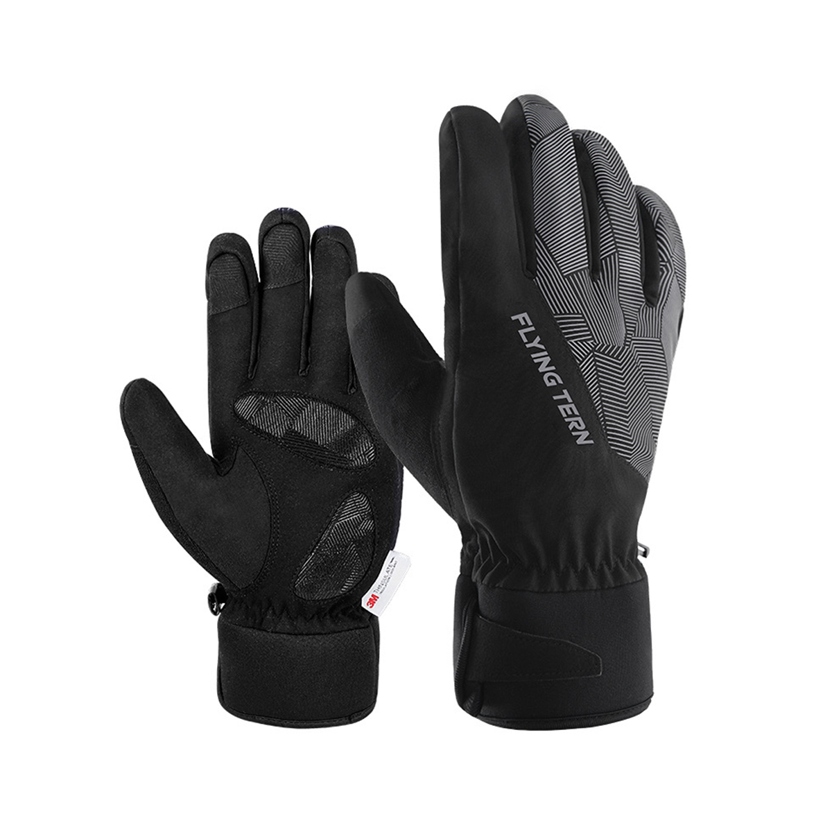 防寒防水グローブ Lサイズ ブラック/グレー - バイク