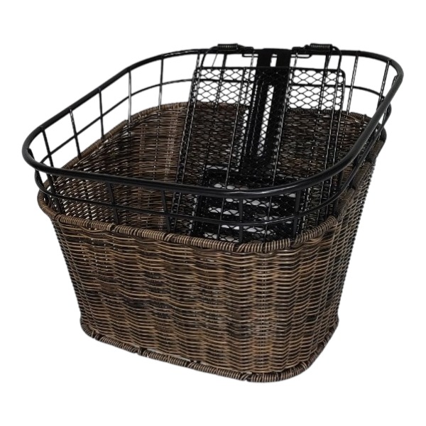 スクーター用籐風フロントバスケット ブラック - バイク