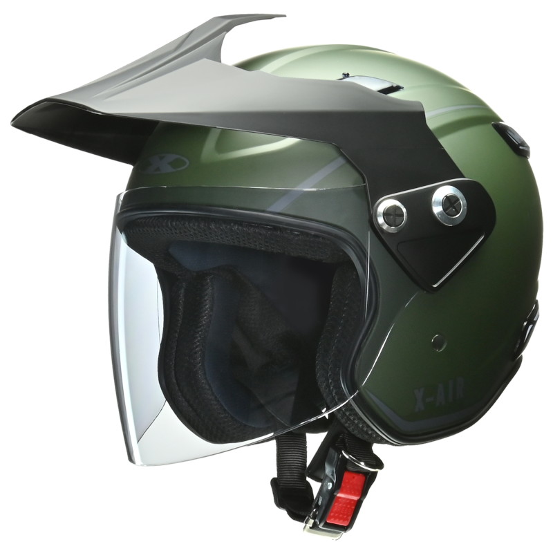 X-AIR RAZZO-V ジェットヘルメット マットグリーン M - バイク