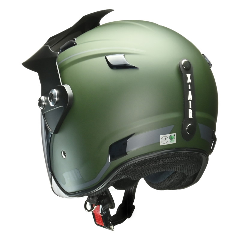 X-AIR RAZZO-V ジェットヘルメット マットグリーン M - バイク