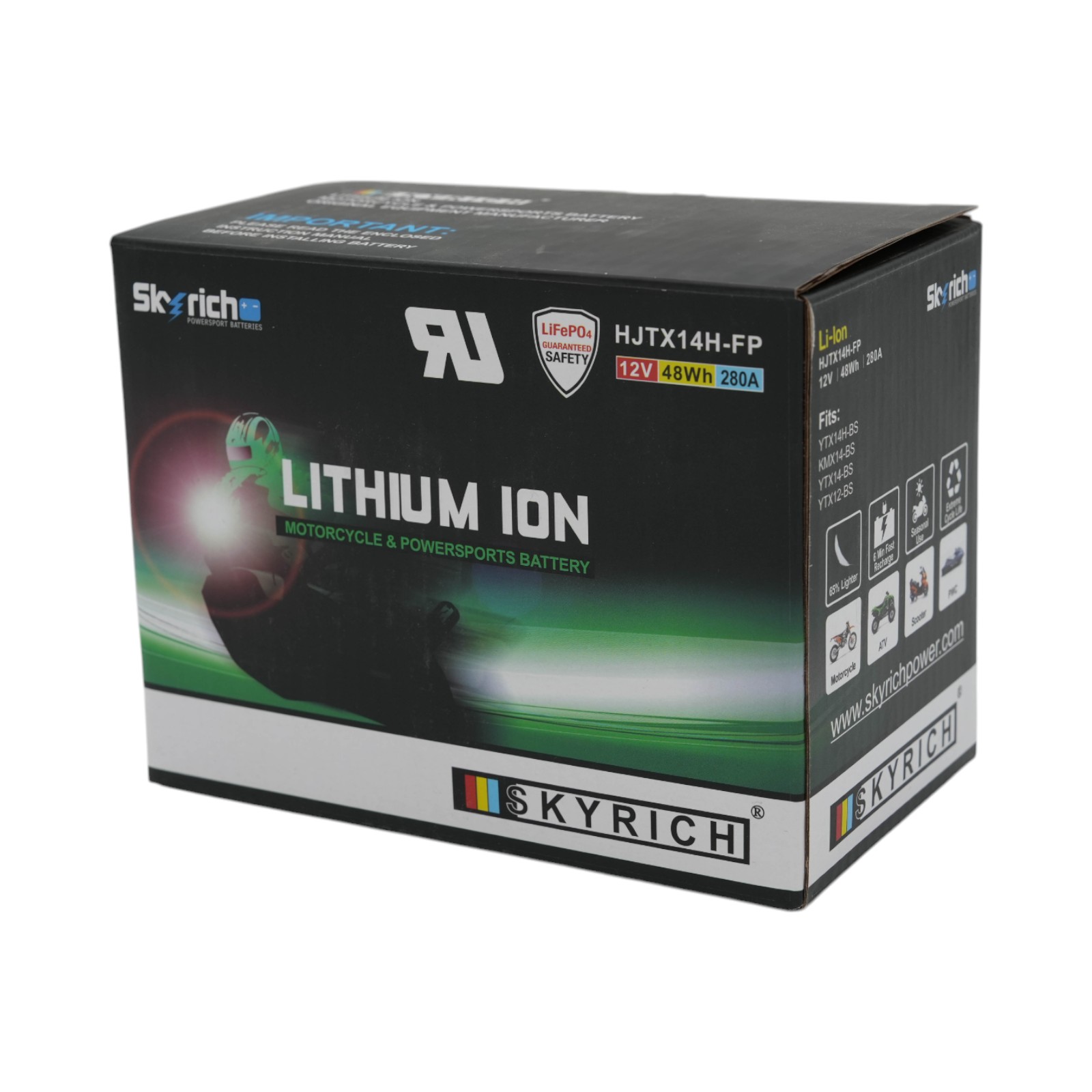 HJTX14H-FP リチウムイオンバッテリー (YTX12-BS、YTX14-BS 互換) - バイク