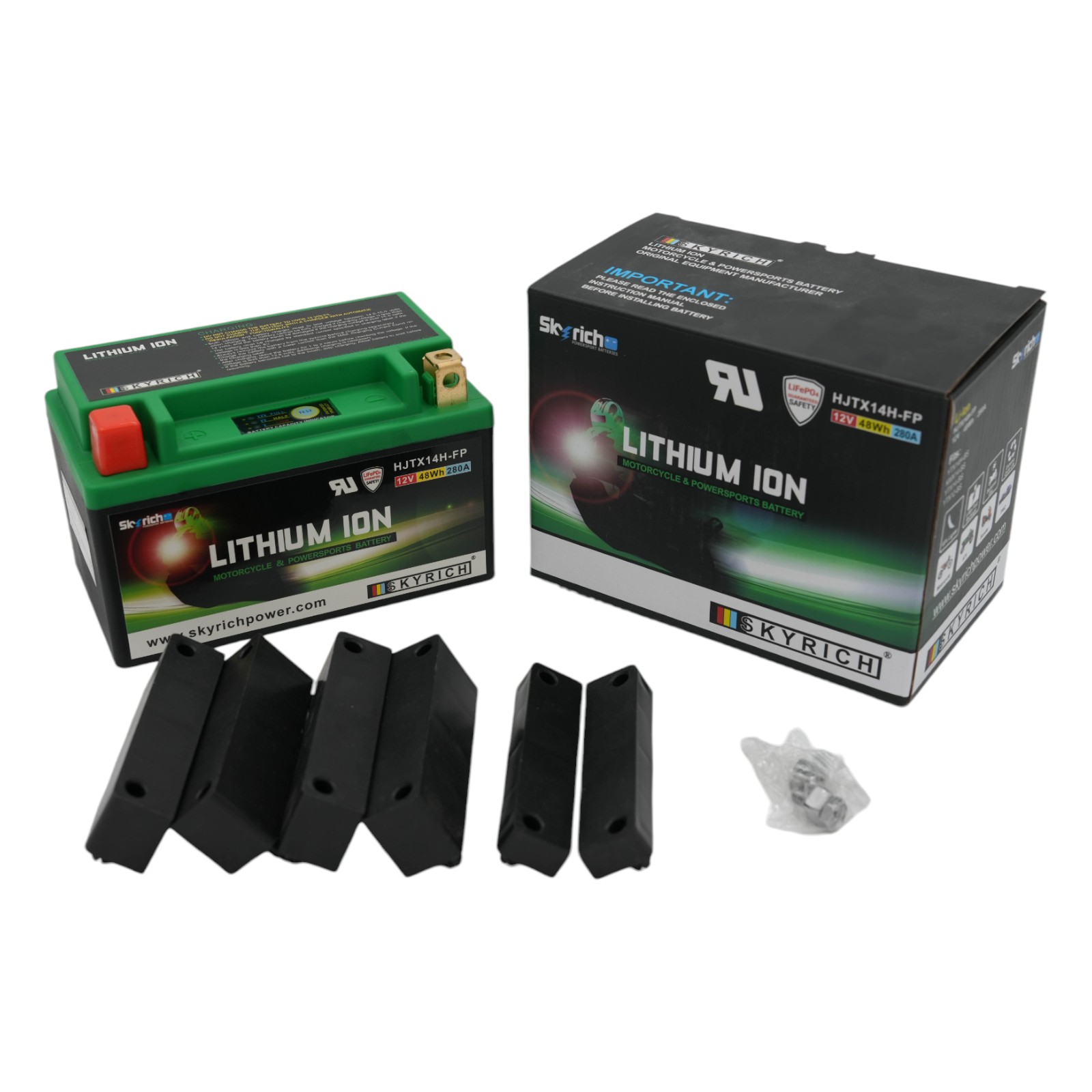 蓄電器 HJTX14H-FP リチウムイオンバッテリー (YTX12-BS、YTX14-BS 互換) - バイク