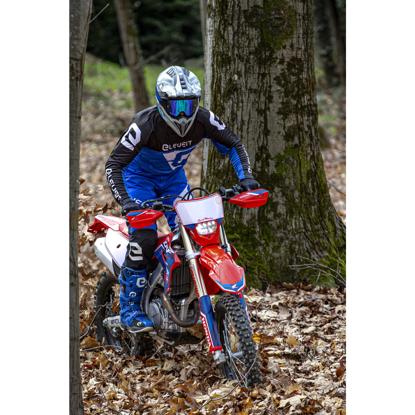 X レジェンド オフロードブーツ ブルー 25.5cm - バイク