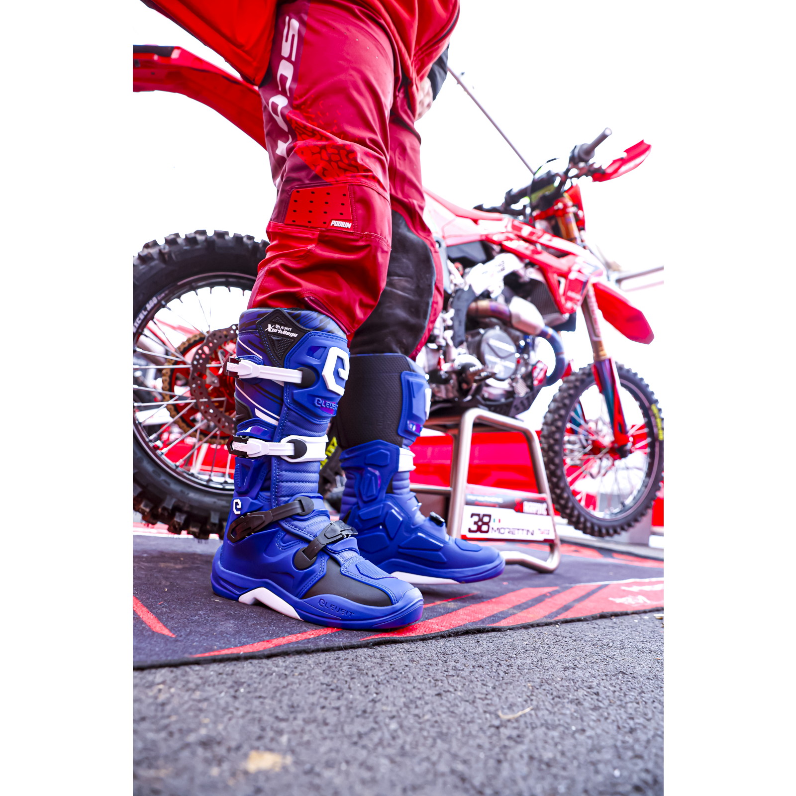 X プリビレッジ オフロードブーツ ブルー 26.5cm - バイク