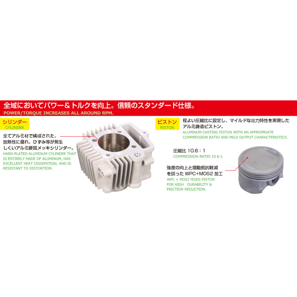 124cc NEW STD ボアアップKIT 215-1083117 - バイク