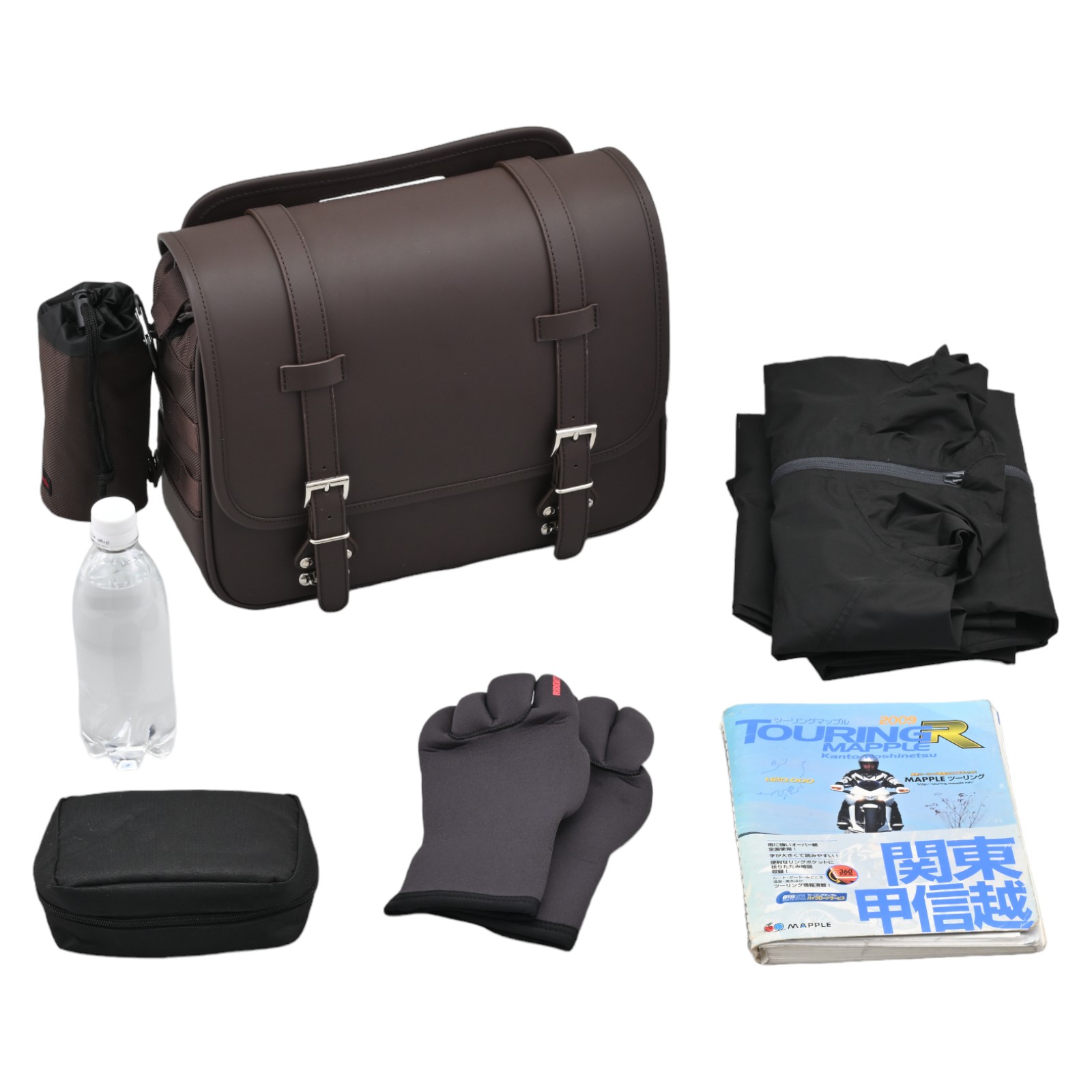 DHS-57 サドルバッグ インナー防水 ブラウン 12L - バイク