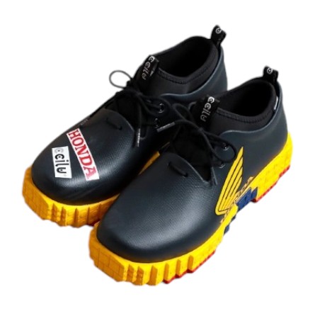 Honda 防水コーヒーブロックスニーカー ブラック/サフラン 29.5cm - バイク